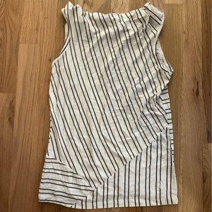 Isis medium white striped sleeveless top